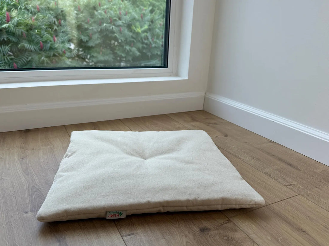 Hemp cotton seat Cushion for chair without ties filled organic hemp fiber in natural cotton fabric Chair Cushion Pillow seat