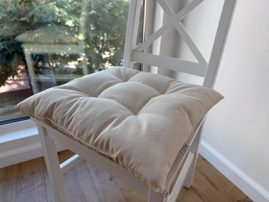 Hemp cotton seat Cushion for chair without ties filled organic hemp fiber in natural cotton fabric Chair Cushion Pillow seat Chair Cushion Pillow seat