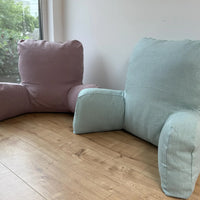 Hemp back cushion filled organic hemp fiber filling with natural linen removable zippered cover