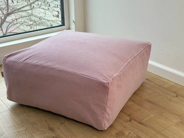 24"x24" (60х60 cm) HEMP Floor Cushion Pouf filled organic Hemp Fiber with removable Cover settee ottoman Marogan