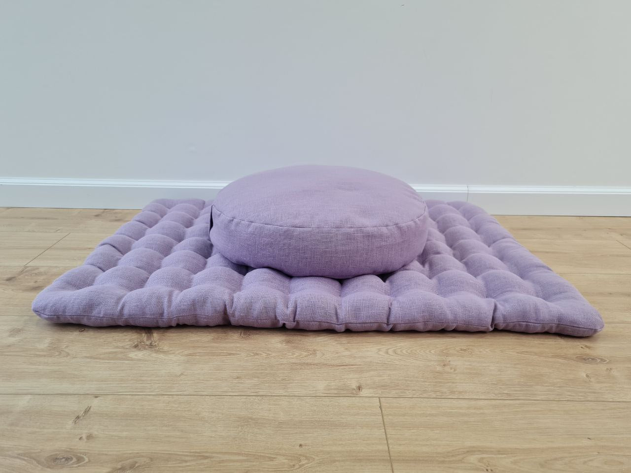Light lavender Meditation Set Zafu & Zabuton with Buckwheat hulls Linen Floor Meditation cushion Meditation pouf PillowSeat Yoga mats