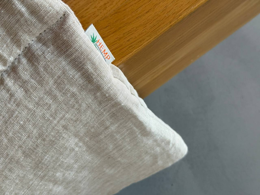 Warm Winter Organic HEMP + FLAX blanket 400 g / m2 in natural undyed linen fabric grey shade with filler created from organic Hemp fiber