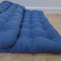 Floor cushion with Buckwheat hulls 23"x35" in blue linen/Meditation cushion for Yoga studio/ zabuton Organic Massage Natural Pillow seat
