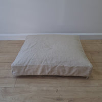 Hemp cushion with removable cover Hemp fiber filling in cotton fabric with linen cover Floor cushion custom made size