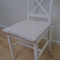 Hemp Linen seat cushion for chair with ties filled organic hemp fiber in natural non dyed linen fabric Chair Cushion Pillow seat