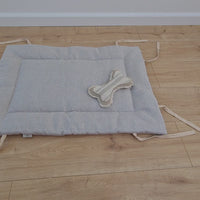 HEMP pet bed -transformer mat carpet filled organic HEMP Fiber in linen fabric - all natural /dog mat pad / house for cats