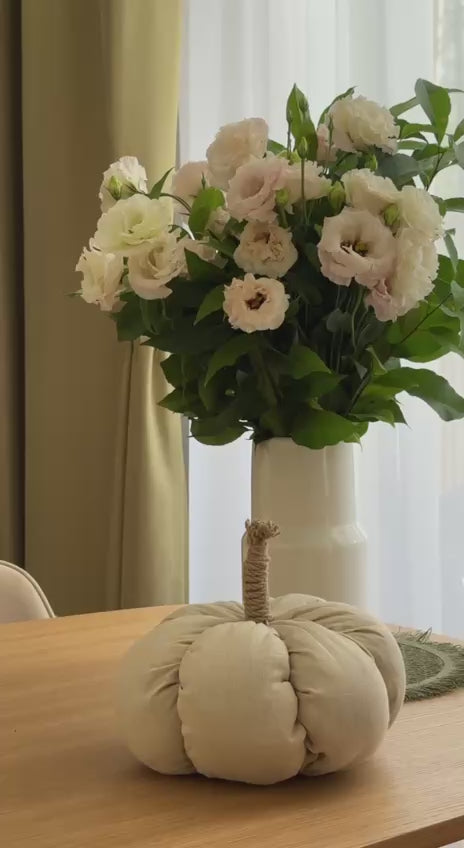 HEMP Linen Home Decor filled Natural Hemp Fiber - Hemp Textile Pumpkins - Naturally Cozy - Eco-Friendly Autumn Decor