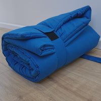 Kindergarten Hemp Linen Sleeping Bag with Pillow School Nap Mat Kids Organic Hemp Fiber Filling in blue Linen Fabric, Custom made