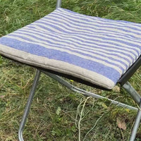 Hemp Linen seat cushion for chair with ties filled organic hemp fiber in natural linen fabric Chair Cushion Pillow seat