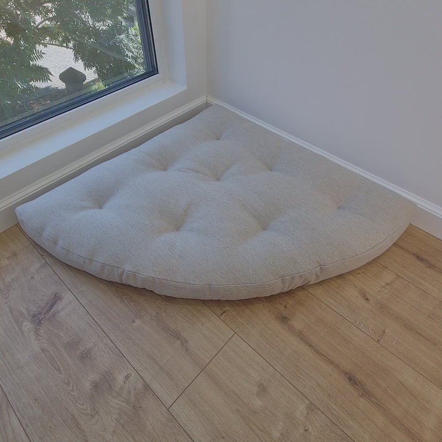 Hemp Reading nook cushion Hemp fiber in non-dyed linen fabric / Floor cushion / Window cushion custom made size
