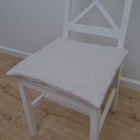 Hemp linen seat Cushion for chair WITHOUT TIES filled organic hemp fiber in natural linen fabric Chair Cushion Pillow seat