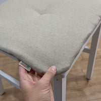 Hemp Linen seat cushion for chair with ties filled organic hemp fiber in natural non dyed linen fabric Chair Cushion Pillow seat custom size