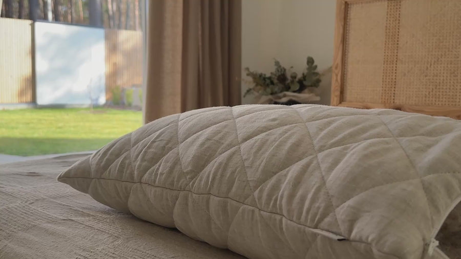 HEMP Pillow filled organic HEMP FIBER in Hemp fabric Hypoallergenic Bed Pillow Eco pillow