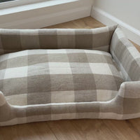 Natural Hemp Linen Pet Bed Filled Organic Hemp Fiber in thick Linen Natural Fabric Dog Floor cushion Pad Medium Large Dog cots eco friendly