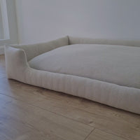 Natural Hemp Linen Dog Bed Beige Linen Fabric filled organic Hemp Fiber filling - Pet Mat - house for cats dogs organic gift for dog