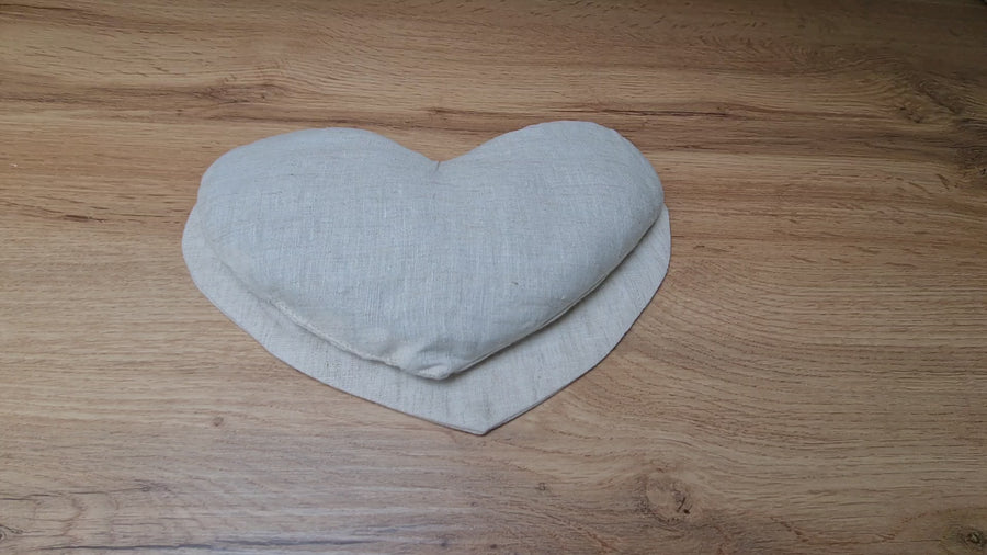 Hemp heart-shaped Eye Mask filled Buckwheat hulls Meditation Eye Mask organic Buckwheat hulls Fiber Filling Including an additional removable hemp cover.