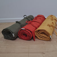 Hemp Yoga mat / Natural organic yoga mat rug/ hemp fiber in linen fabric / for Yoga studio pilates/Meditation / hand made/ Eco friendly