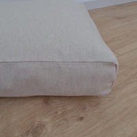 Hemp cushion with removable cover Hemp fiber filling in cotton fabric with linen cover Floor cushion custom made size