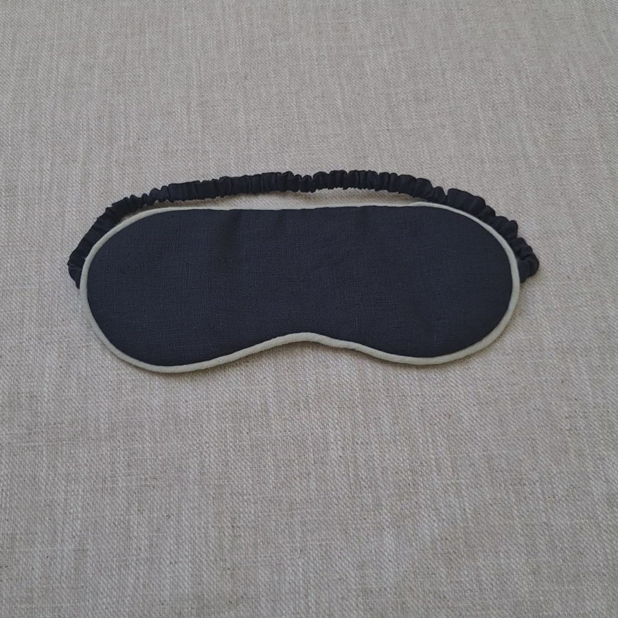 Black Organic Hemp Eye Mask Meditation Eye Mask Sleep Mask Natural Hemp Fiber Filling Hemp Fabric Gift for Her Him