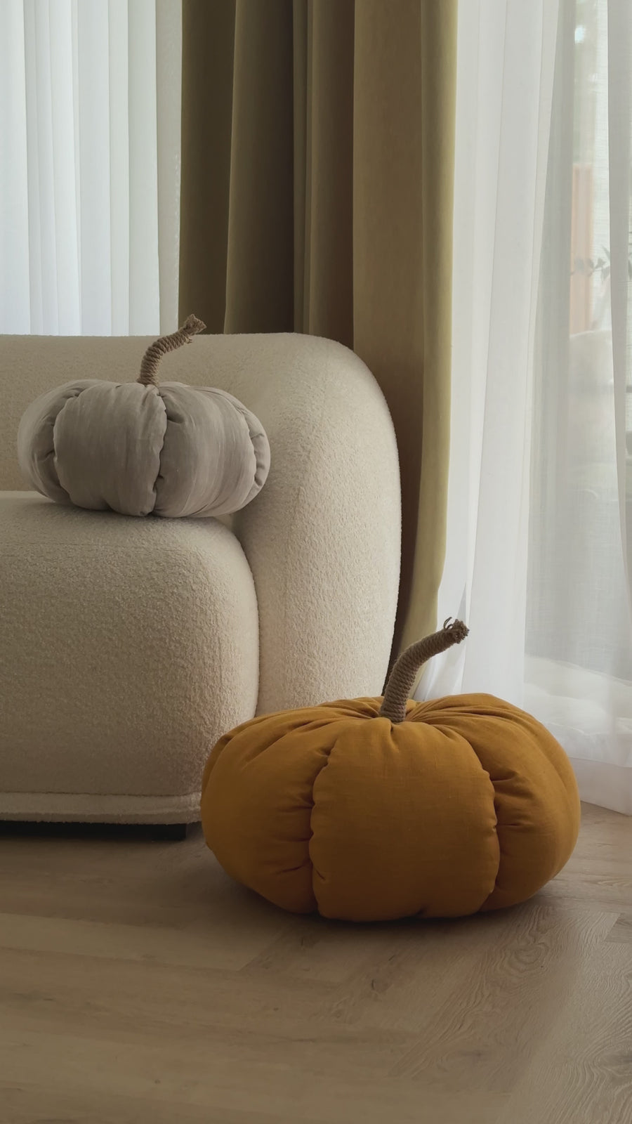HEMP Linen Home Decor filled Natural Hemp Fiber - Hemp Textile Pumpkins - Naturally Cozy - Eco-Friendly Autumn Decor