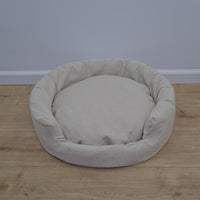 Unique Round Hemp Linen Pet Bed Cot with Removable Washable Natural Non-dyed Linen Cover Filled Organic Hemp Fiber house eco-friendly Gift