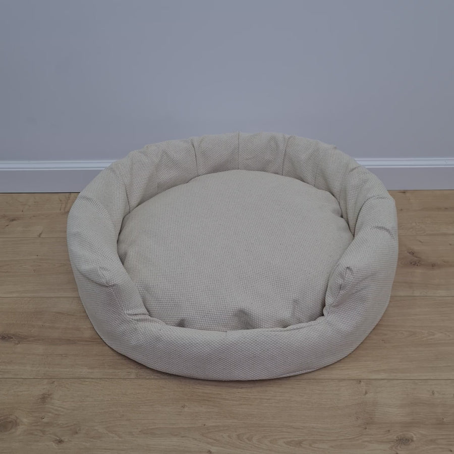 Unique Round Hemp Linen Pet Bed Cot with Removable Washable Natural Non-dyed Linen Cover Filled Organic Hemp Fiber house eco-friendly Gift