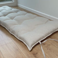 HEMP Topper / Futon / Shikibuton Mat 3” thick filled organic hemp fiber filler in Hemp fabric Custom Size Hand made