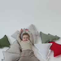 Hemp Linen Pillow Christmas Tree filled HEMP Fiber filler in Linen fabric Custom size / Color Carpet Activity Tummy time pillow