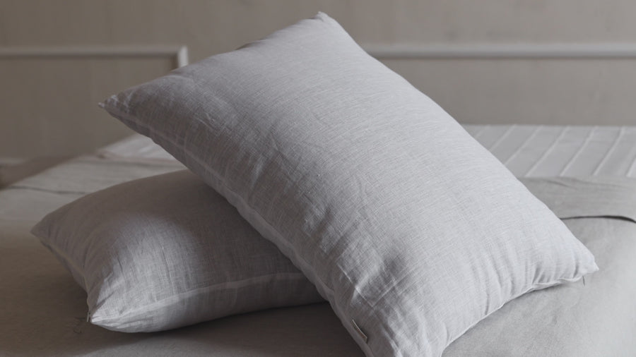 Hemp Pillow filled HEMP FIBER in white Linen fabric with zipper Regulation height/Hemp pillow/ Bed Pillow /Toddler pillow/ Eco friendly