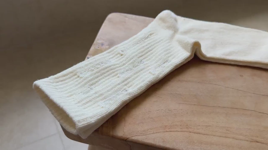 Hemp Teen Socks Long Ribbed Torn Cuff Socks Natural oatmeal color Vegan socks Gift for teen Cool socks for Teens  Eco-Friendly & Breathable Set of 9 pairs