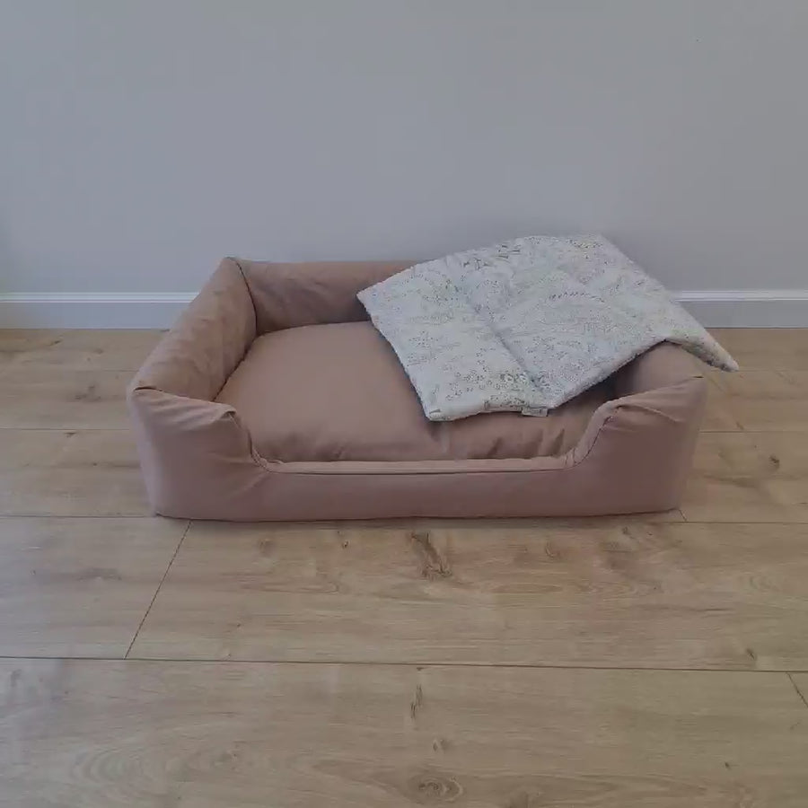 Hemp Pet Bed Removable Washable Natural Mocha cotton Cover Bed Filled Organic Hemp Fiber Filler - Dog Cat Pet Bed Cots Mat Cover