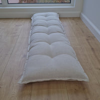 Natural Hemp Bench Cushion Custom Made filled organic Hemp Fiber in natural non dyed Hemp Fabric Window Bench Mudroom cushions