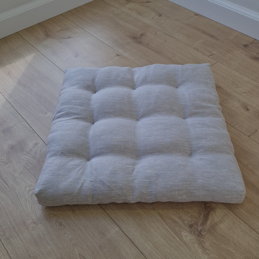 Hemp natural Sauna cushions natural mats seating pads meditation mats with organic Hemp fiber filling in natural non-dyed linen fabric