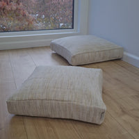 Hemp cushion with removable cover Hemp fiber filling in cotton fabric with linen cover Floor cushion custom made size (Copy)
