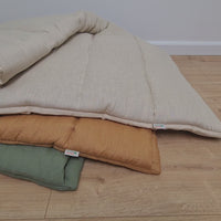 Kinder Garden Hemp Linen Sleep Bag with Pillow School Nap Mat Kids Organic Hemp Fiber Filling in Linen Fabric blanket quilt, hand made