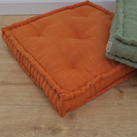 Hemp Linen Floor Cushion fileld organic Hemp Fiber in Natural Linen fabric / floor pillow Pillow seat/Meditation Yoga