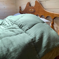 Thick Natural HEMP Linen Comforter "Wood breeze" Blanket Duvet Insert Hemp filler in natural linen fabric Full Twin Queen King Custom size
