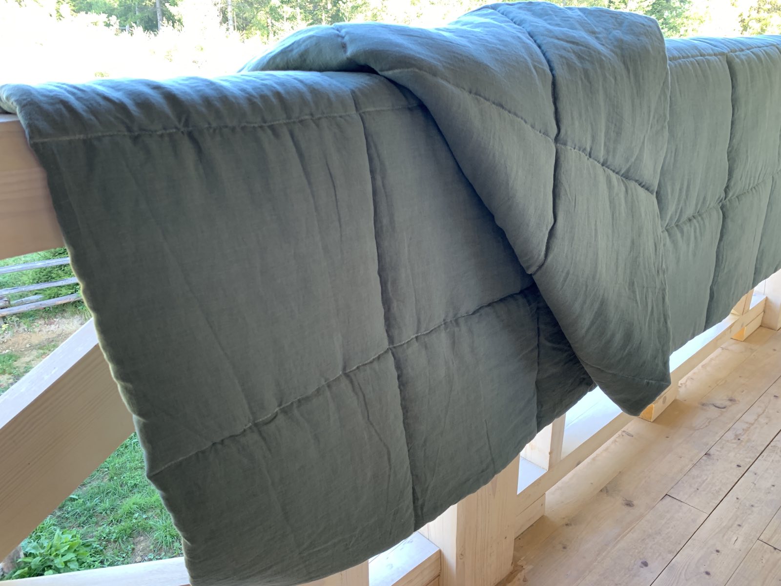 Thick Natural HEMP Linen Comforter "Wood breeze" Blanket Duvet Insert Hemp filler in natural linen fabric Full Twin Queen King Custom size