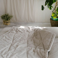 Hemp Linen Comforter Blanket "Diamond Stitching" Organic Hemp Fiber in Natural Undyed Linen Fabric Full Twin Queen King Custom size