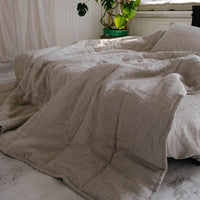 Natural Hemp Linen Blanket 55" x 81" (140x200 cm) filler organic Hemp fiber in linen not dyed fabric Custom size