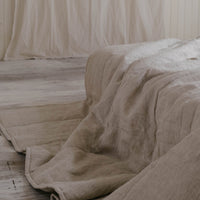 Natural Hemp Linen Blanket 55" x 81" (140x200 cm) filler organic Hemp fiber in linen not dyed fabric Custom size