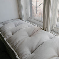 Hemp 19.5"x59" (50x150cm) Window Mudroom Floor bench cushion filled organic hemp fiber in natural non-dyed linen fabric unique all natural