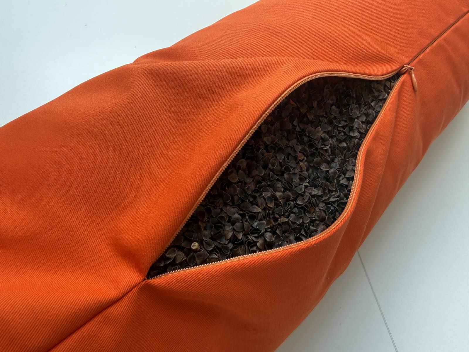 Bolster filled organic Buckwheat hulls yoga pillow Meditation pillow natural non dyed cotton fabric