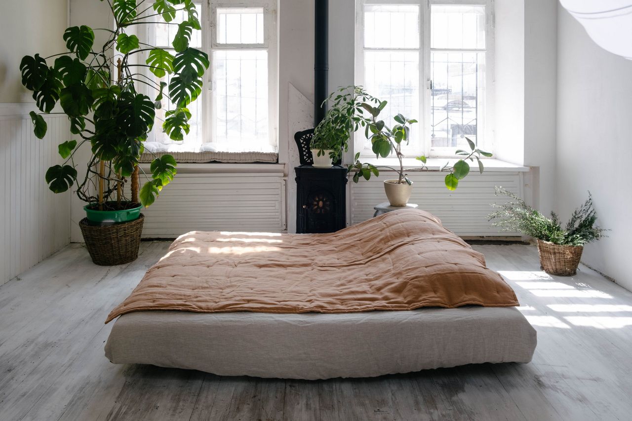 Soft Natural HEMP Linen blanket organic Hemp fiber filling in Natural Linen Fabric Full Twin Queen custom size cozy organic quilted blanket