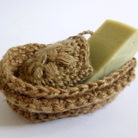 Organic soap-dish Hemp 100%, hand knit soap dish / All natural / Hemp soap - dish/ eco-friendly / Soap box/ Hemp/ Hemp cord