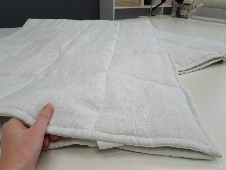 Organic Hemp Linen Mattress Pad Cover filled Hemp Fiber in 100% white softened linen /Queen, Twin, King size/ Hypoallergenic Chemical Free