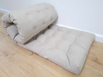 Unique Set of Hemp Floor Cushions: Two 49x29x7.8, Plus Back