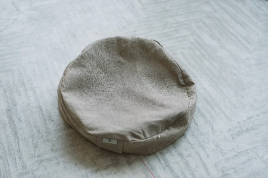 Linen natural grey non-dyed cover for Zafu with zipper / linen floor cushion Without Filler