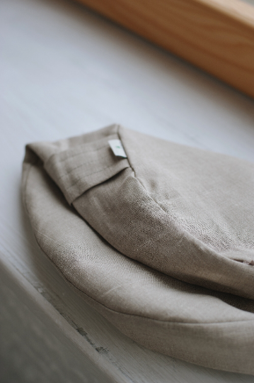 Linen natural grey non-dyed cover for Zafu with zipper / linen floor cushion Without Filler