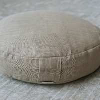 Linen natural grey non-dyed cover for Zafu with zipper / linen floor cushion Without Filler